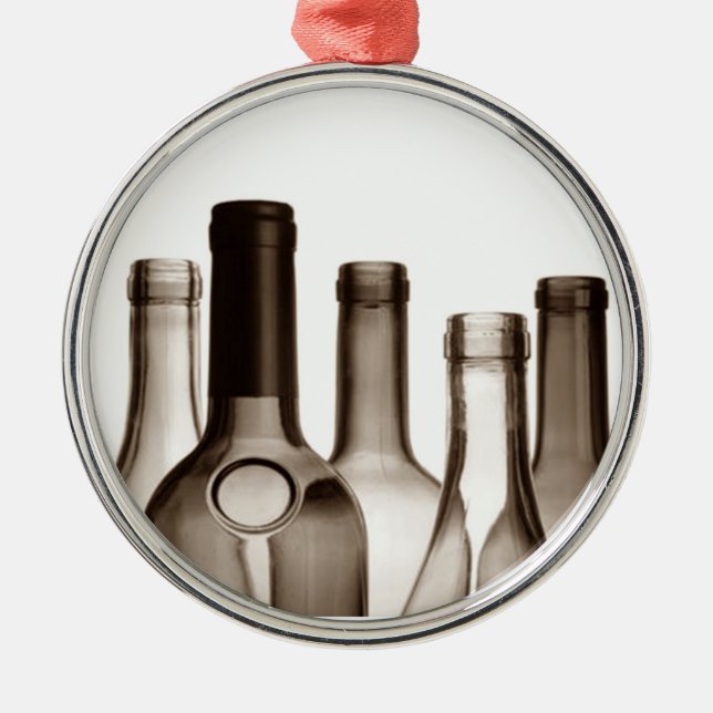 WEIN-WEINFLASCHEN-ORNATION SILBERNES ORNAMENT (Vorne)