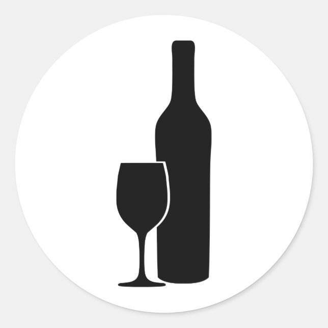 Wein - Weinsymbol Runder Aufkleber (Vorderseite)