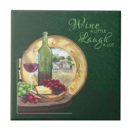 Wein, Weintrauben, Käse, Stillleben Fliese