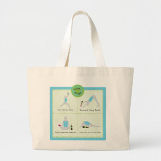 Wein-Yoga-Pose-große Taschen-Tasche Jumbo Stoffbeutel