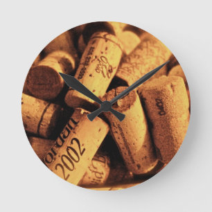 Wein-Zeit Runde Wanduhr