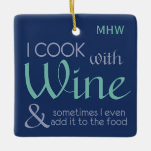 Wein-Zitat individuelle Monogramm-Ornamente Keramikornament