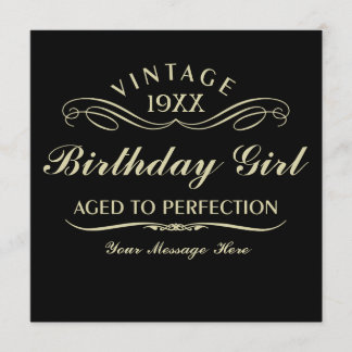 Wein zum perfekten Alter Geburtstag schwarze Einla Einladung