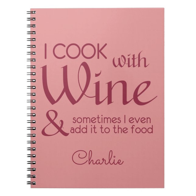 Weinangebot individuelle Name Notebook Notizblock (Vorderseite)