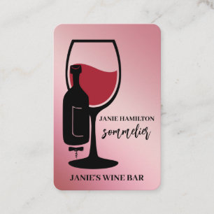 Weinbar QR-Code scannbar Pink Visitenkarte