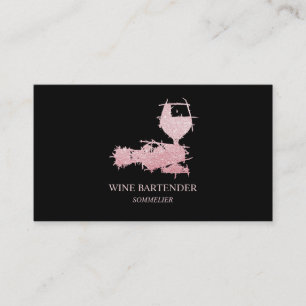 Weinbarpersonal Sommelier Roségold Visitenkarte