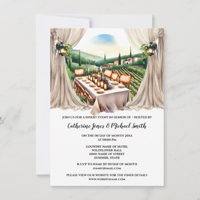 Weinbauernhof Toskana Hochzeit Einladung (Vorderseite)