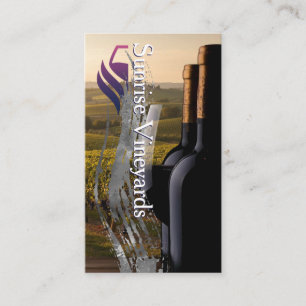 Weinberg Hintergrund Weinflaschen Glas Visitenkarte