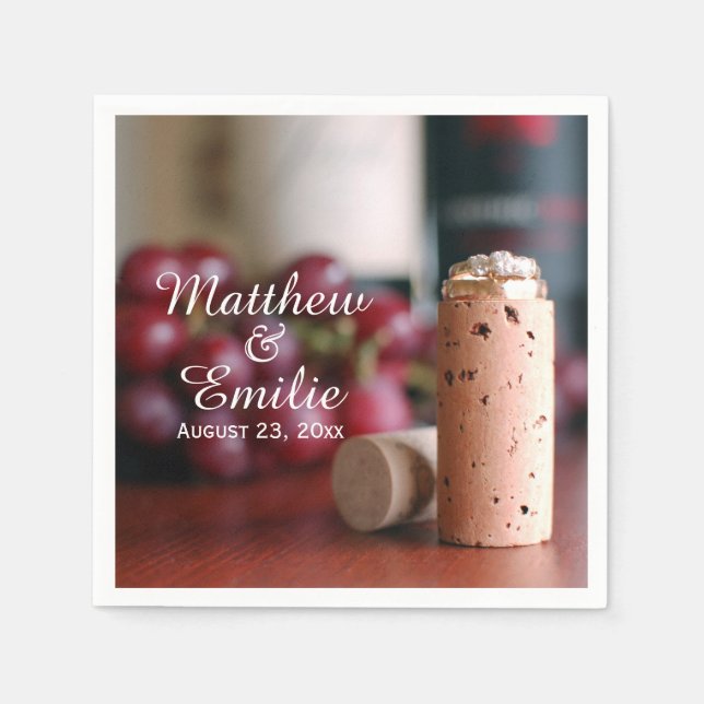 Weinberg Hochzeit Verlobung Napkins Serviette (Vorderseite)