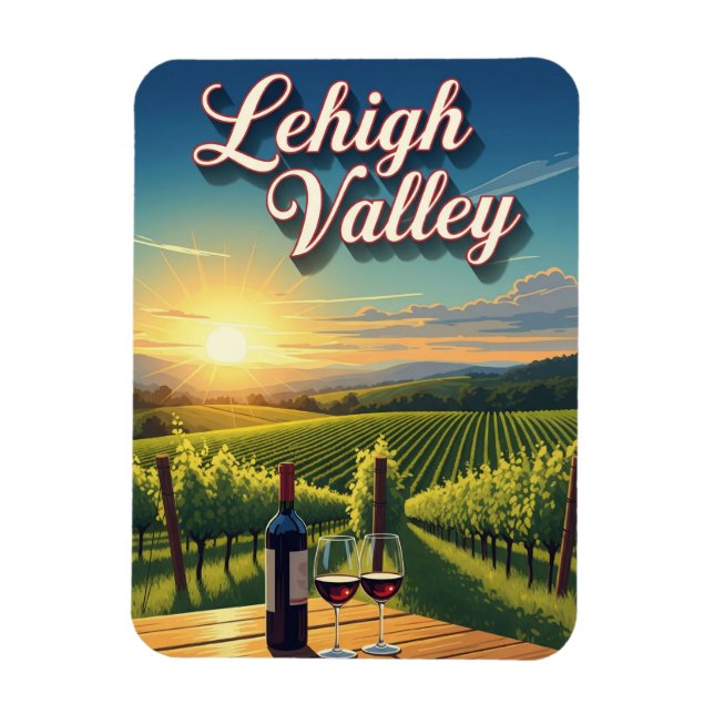 Weinberg im Lehightal Pennsylvania Travel Magnet (Vertikal)