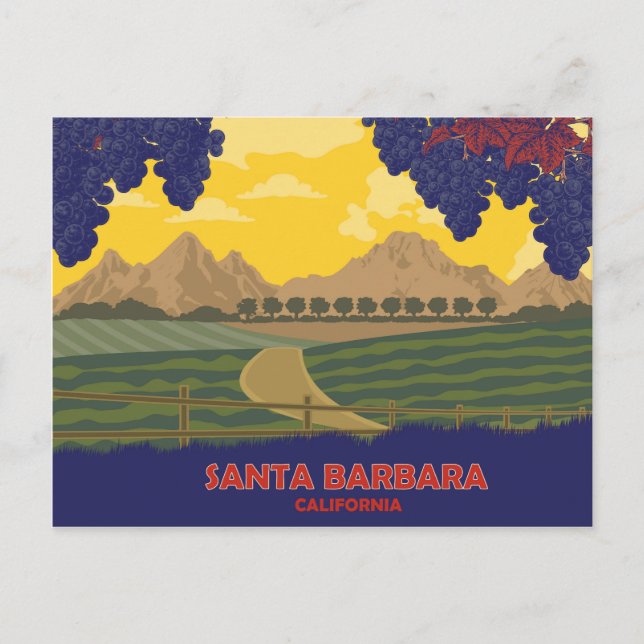 Weinberg in Santa Barbara, Kalifornien Postkarte (Vorderseite)