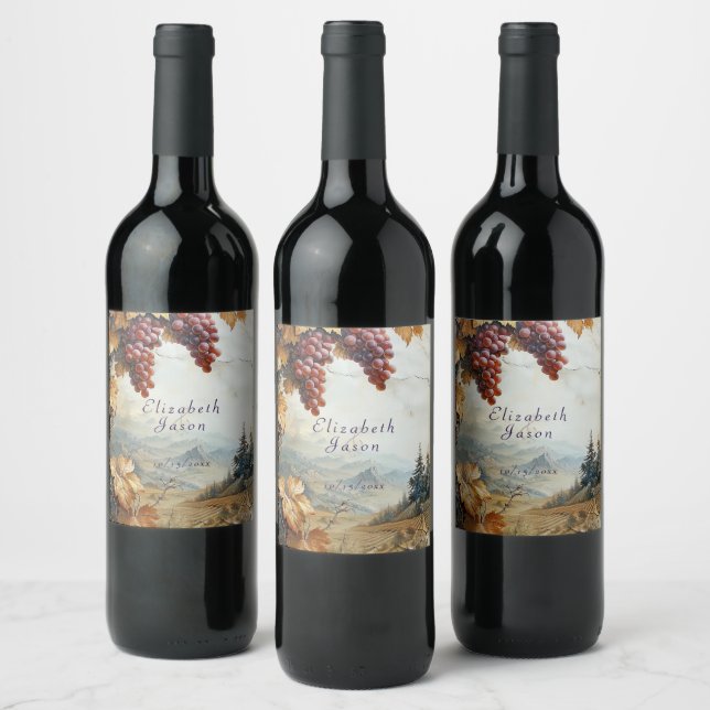 Weinberg Italienisches Landgut Weinkeller Weinetikett (Flaschen)