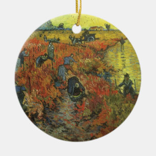 Weinberg mit roten Reben von Vincent van Gogh Keramikornament