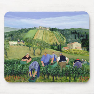 Weinberg-Oliven und Sonnenblumen Mousepad