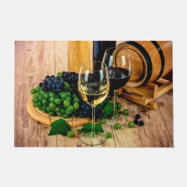 Weinberg Weintrauben und Gläser Küche Fußmatte