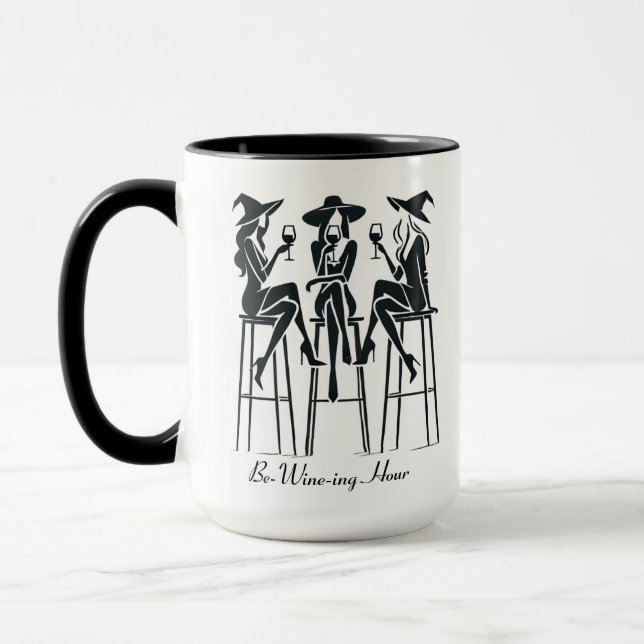 Weinberge,elegante Hexen, Weinnacht,Moderne Tasse (Links)