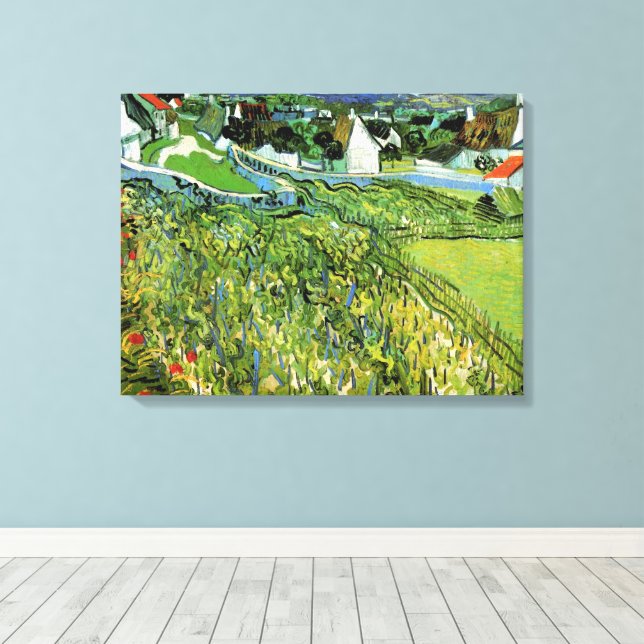 Weinberge mit Blick auf Auvers von Vincent van Gog Leinwanddruck (Insitu (Holzboden))