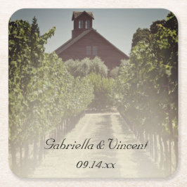 Weinberge und rustikale Hochzeit Rechteckiger Pappuntersetzer
