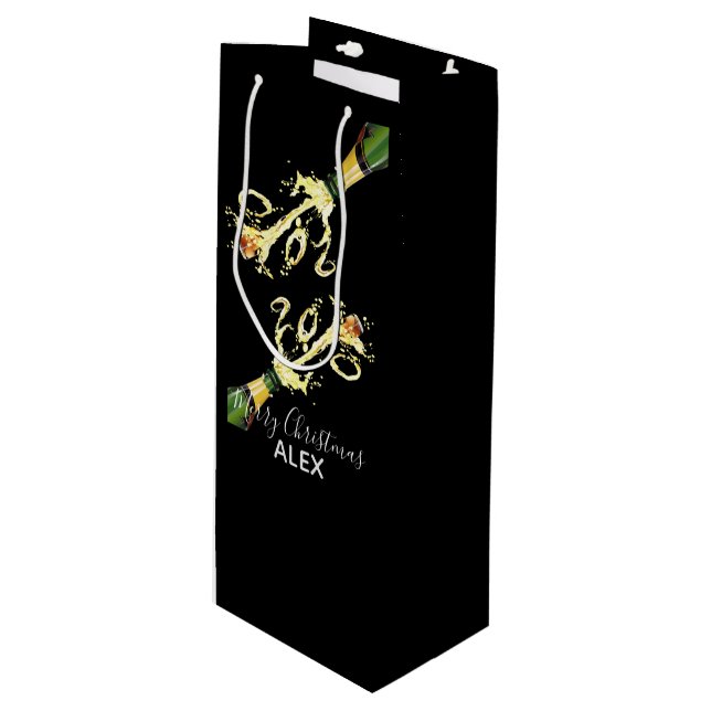Weinbeutel Beutel Champagner Splash Geschenktüte Für Weinflaschen (Vorderseite Schrägansicht)