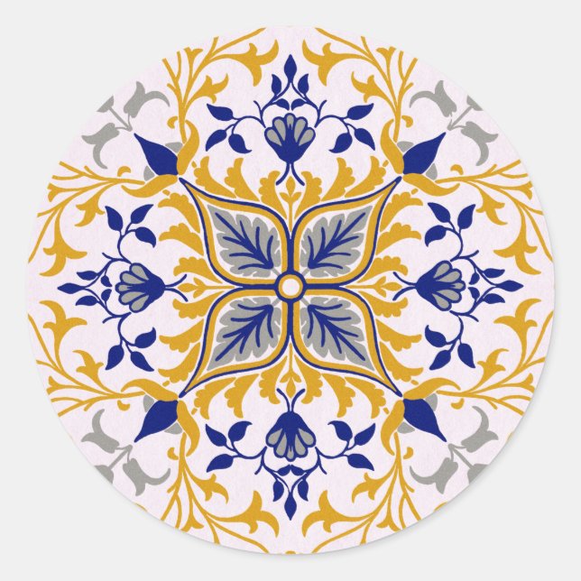 Weinbild von William Morris Runder Aufkleber (Vorderseite)