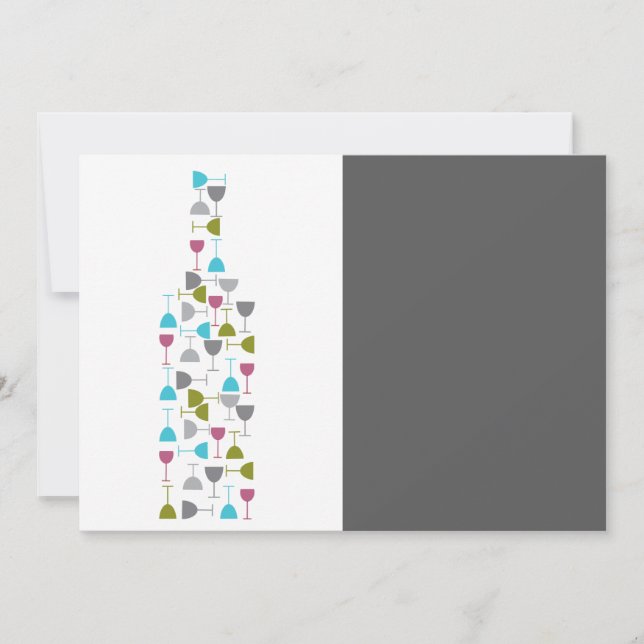 Weinbrille geformt in eine Flasche (Vorderseite)