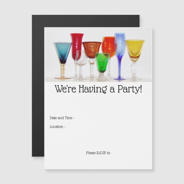 Weinbrille Magnetische Einladung (Vorne/Hinten)