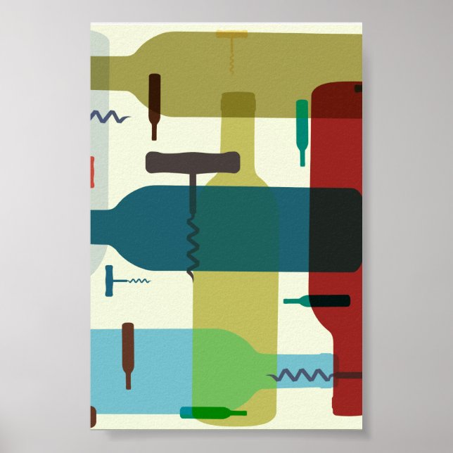 Weindesign im Retro-Stil Poster (Vorne)