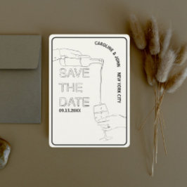 Weindoodle Hochzeit retten das Datum Einladung