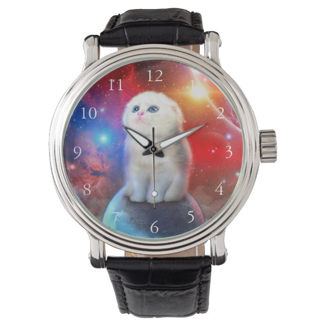 Weine im Weltraum Armbanduhr (Vorderseite)