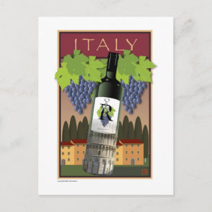 WEINE-Korkenschnecke-Italienisch- Postkarte