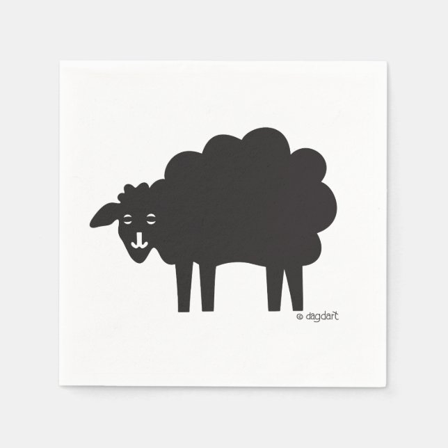 Weine Land Schwarze Schafe Serviette (Vorderseite)