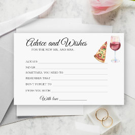 Weine & Pizza Brautparty Beratung und Wünsche Briefpapier