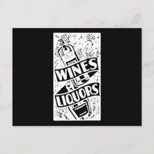 Weine & Spirituosen Weiß Postkarte