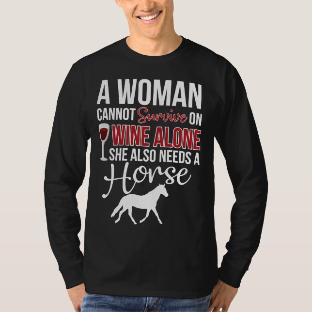 Weine und Pferde T-Shirt (Vorderseite)
