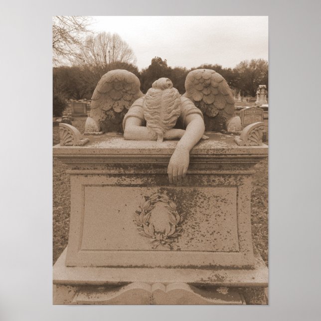 Weinen von Angel Poster sepia (Vorne)