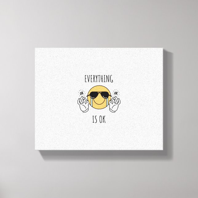 weinend Emoji mit einem glücklichen Gesicht Leinwanddruck (Vorderseite)