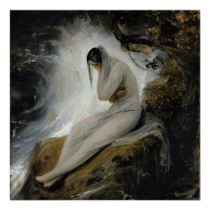 Weinende Frau (von Horace Vernet) Poster
