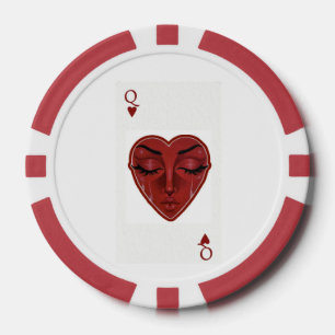 weinende Herzkönigin Surrealistisches Spielkartend Pokerchips