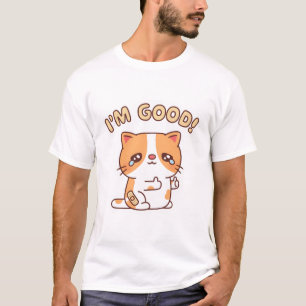 weinende Katze aber Lächeln Daumen hoch Ich bin ok T-Shirt