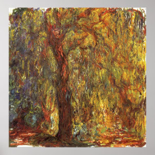 Weinende Weide durch Claude Monet, Vintage feine Poster