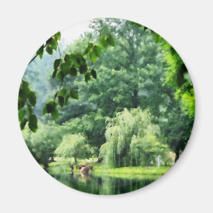 Weinende Weide im Nebel Magnet