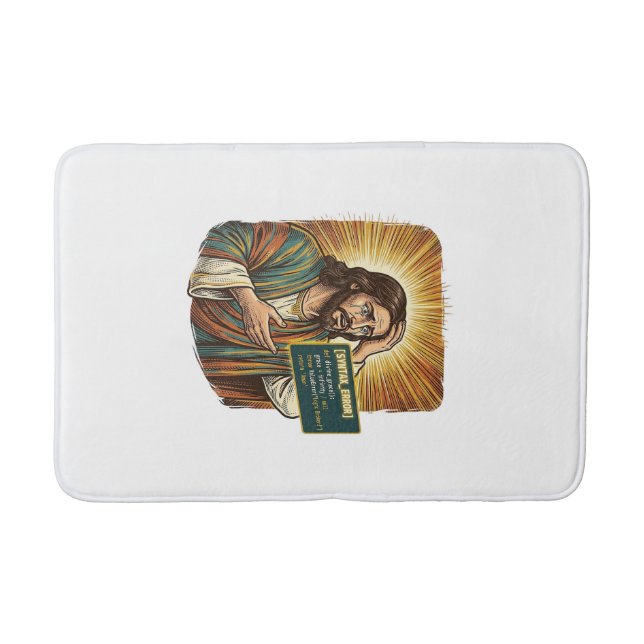 weinender Jesus Syntaxfehler Codierung Programmier Badematte (Vorderseite)