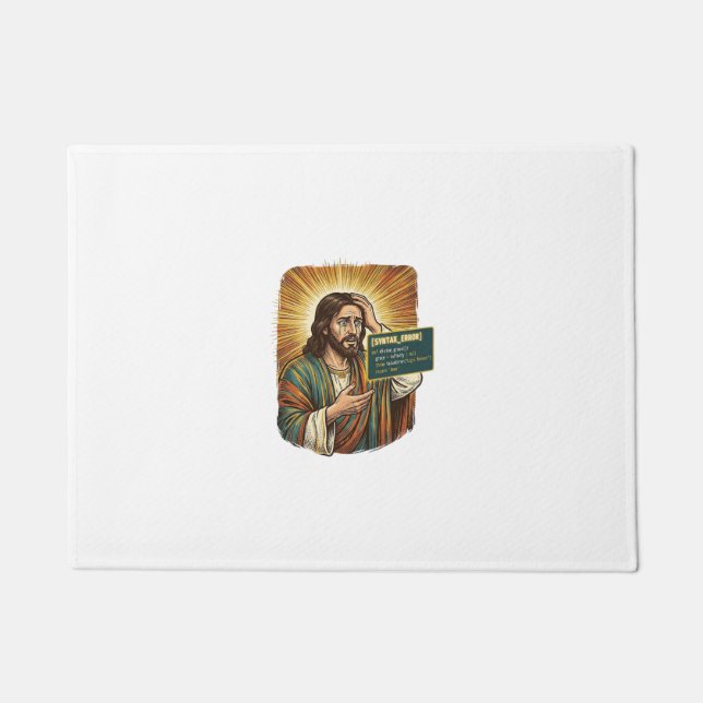 weinender Jesus Syntaxfehler Codierung Programmier Fußmatte (Vorderseite)