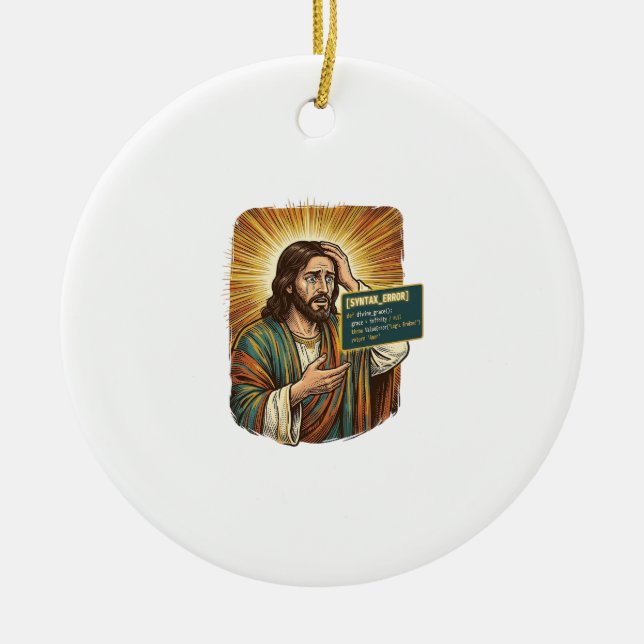 weinender Jesus Syntaxfehler Codierung Programmier Keramik Ornament (Vorne)