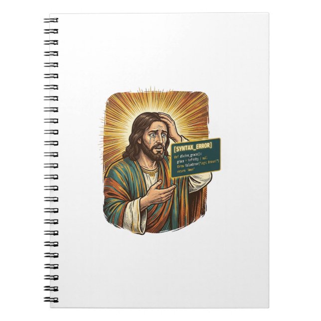 weinender Jesus Syntaxfehler Codierung Programmier Notizblock (Vorderseite)