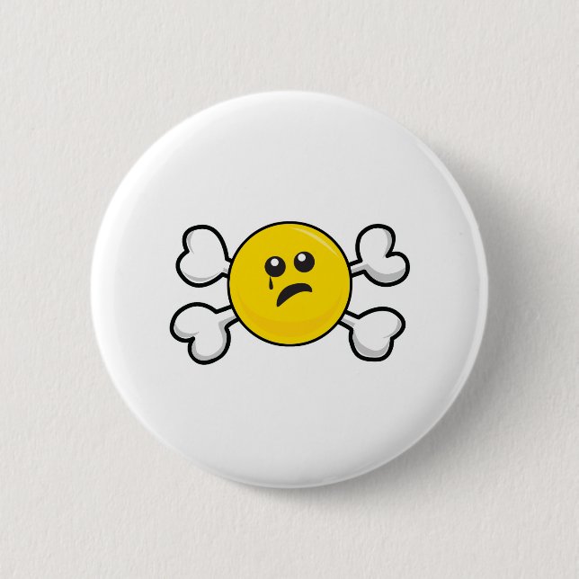 weinender Totenkopf Button (Vorderseite)
