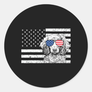 Weiner Dog 4. Juli US-amerikanische Flagge Patriot Runder Aufkleber