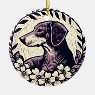 Weiner Dog Dackel Wursthunde Haustier Keramik Ornament