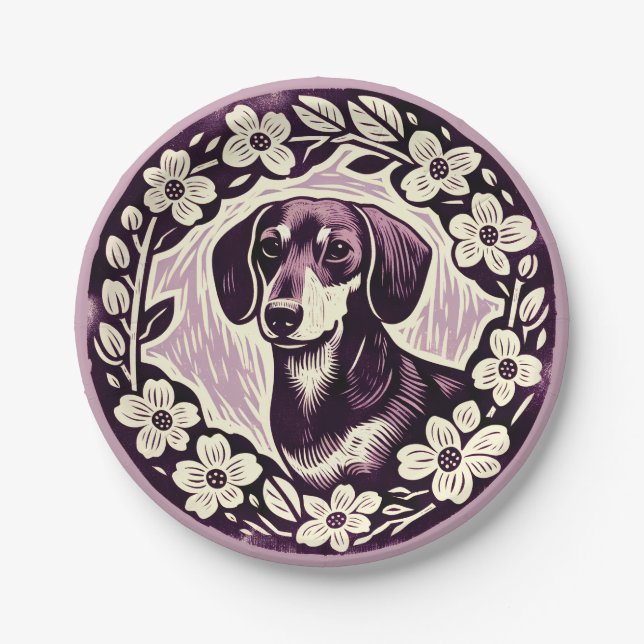 Weiner Dog Dackel Wursthunde Haustier Pappteller (Vorderseite)