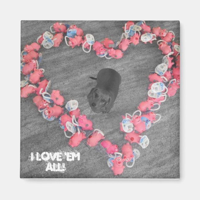 Weiner Dog Heart Magnet (Vorne)